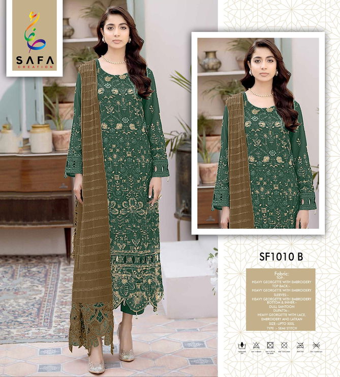 SF PK 1010 By Safa Georgette Embroidery Pakistani Suits Wholesale Shop In Surat